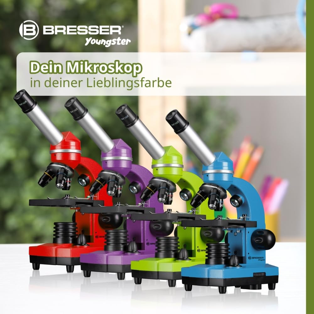Bresser Junior BIOLUX SEL Mikroskop mit Smartphonehalter, Barlow-Zoom, LED, Zubehör Set für Kinder & Einsteiger