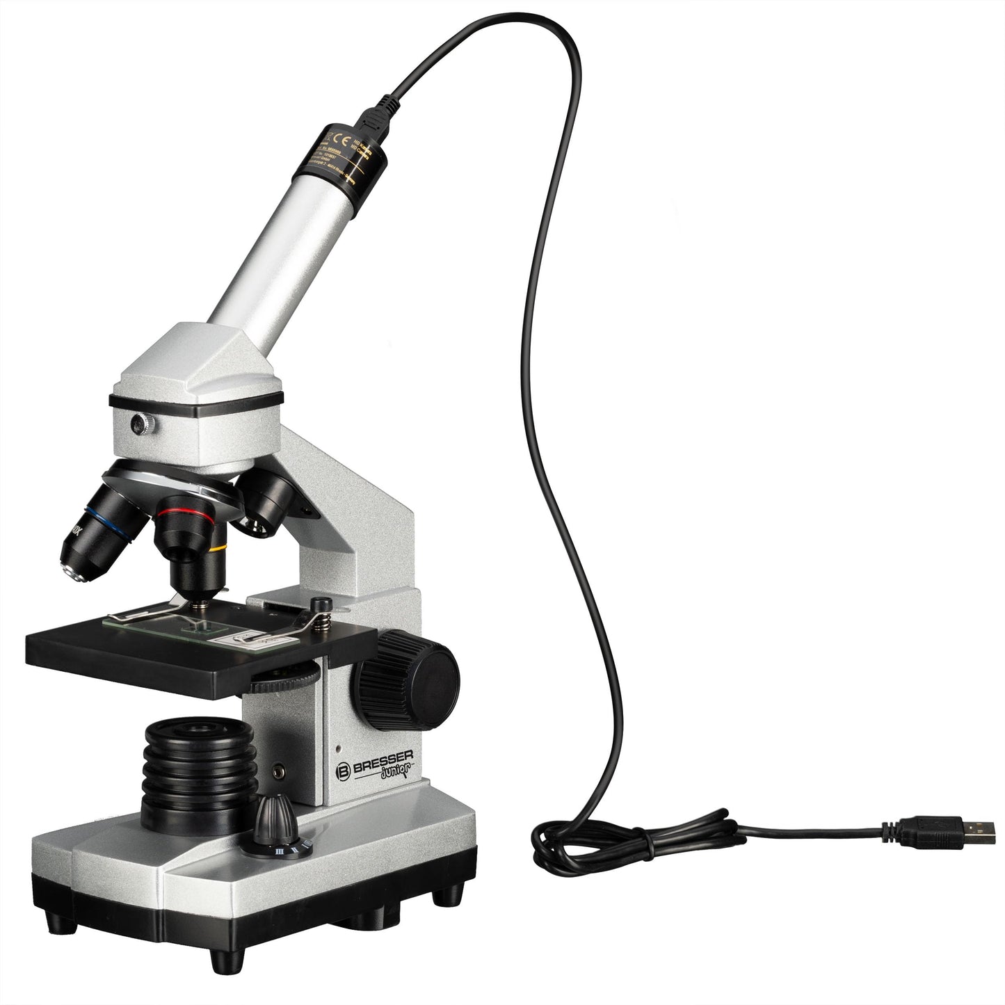 Bresser Junior Mikroskop Set 40x–1024x mit USB Kamera, LED Beleuchtung, Kinder Lernset mit Zubehör & Koffer