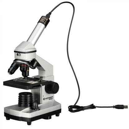Bresser Junior Mikroskop Set 40x–1024x mit USB Kamera, LED Beleuchtung, Kinder Lernset mit Zubehör & Koffer